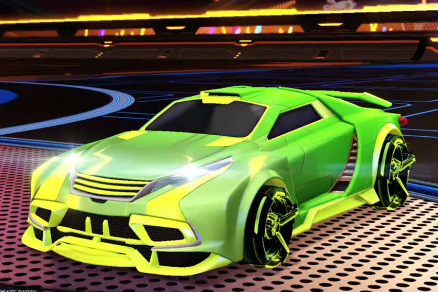 Rocket league Tygris Lime design with CNTCT-1: Infinite,Mainframe