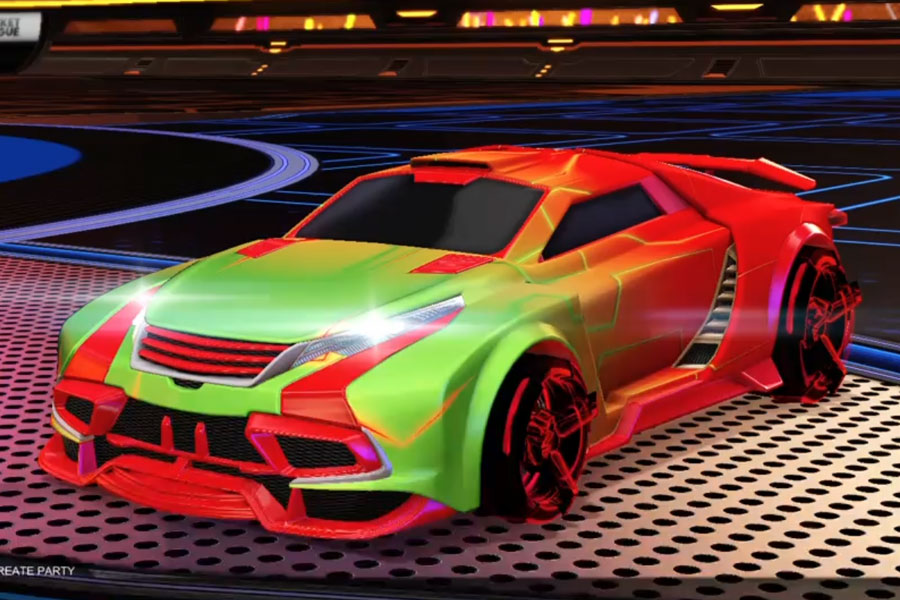 Rocket league Tygris Crimson design with CNTCT-1: Infinite,Mainframe