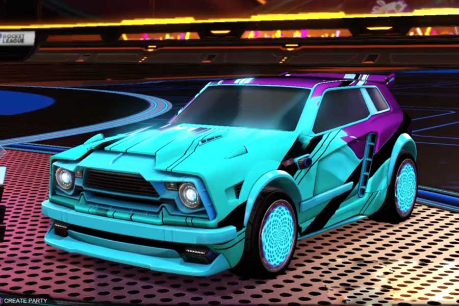 Rocket league Fennec Sky Blue design with Zomba,Exalter