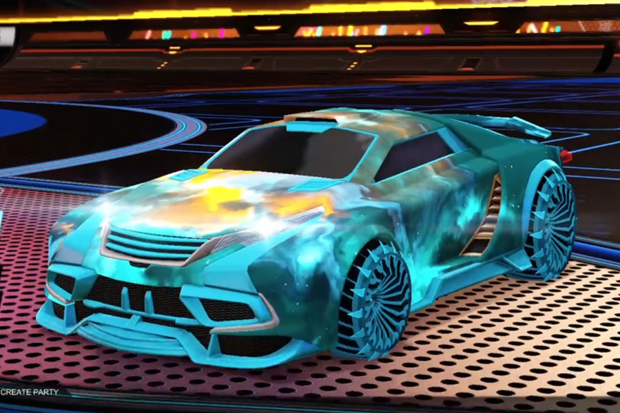 Rocket league Tygris Sky Blue design with Glaive,Interstellar