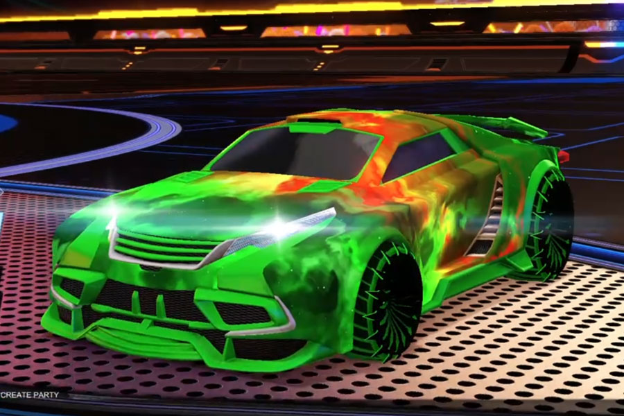 Rocket league Tygris Forest Green design with Glaive,Interstellar
