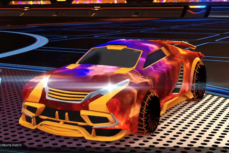 Rocket league Tygris Orange design with Glaive,Interstellar