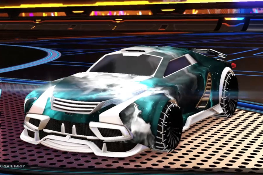 Rocket league Tygris Titanium White design with Glaive,Interstellar