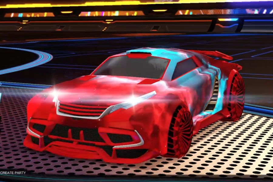 Rocket league Tygris Crimson design with Glaive,Interstellar