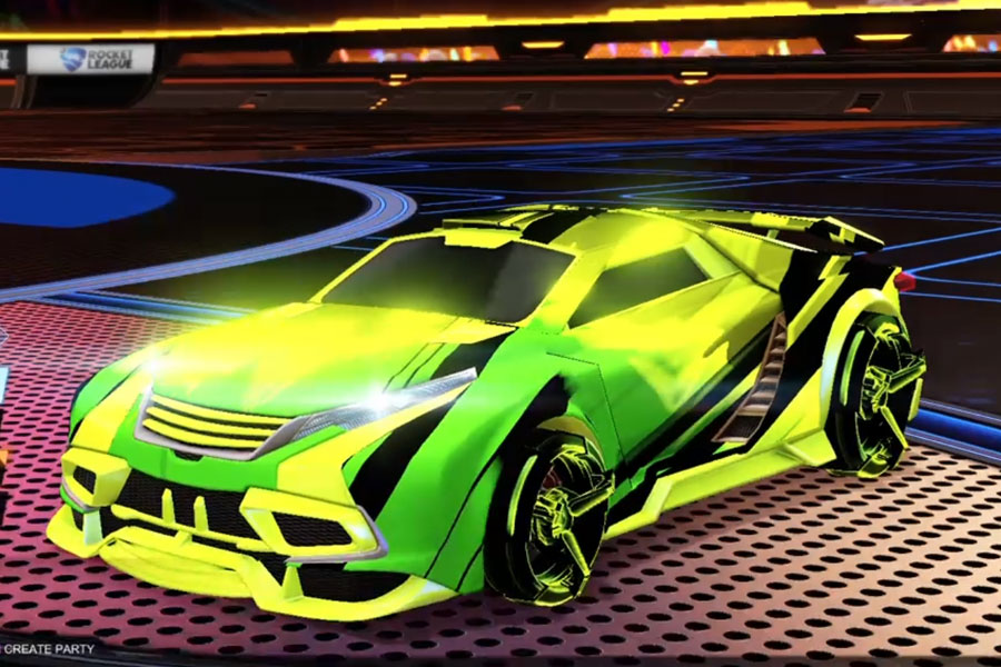 Rocket league Tygris Lime design with CNTCT-1: Infinite,Exalter