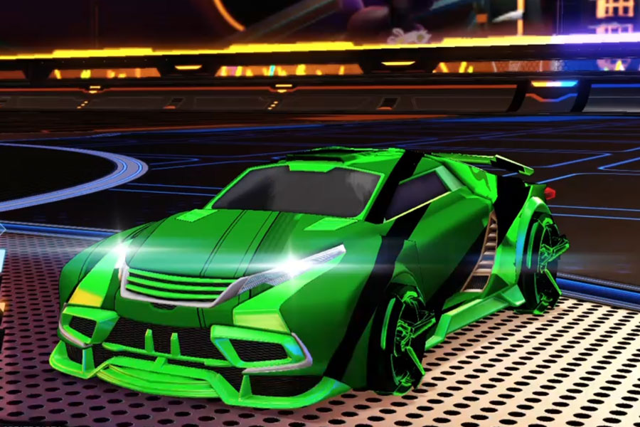 Rocket league Tygris Forest Green design with CNTCT-1: Infinite,Exalter