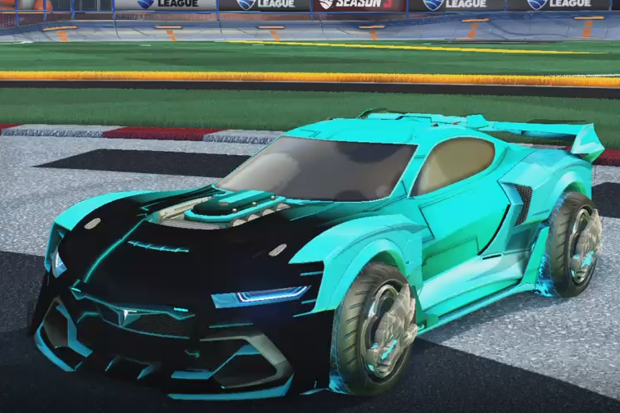 Rocket league Tyranno GXT Sky Blue design with Draco,Mainframe