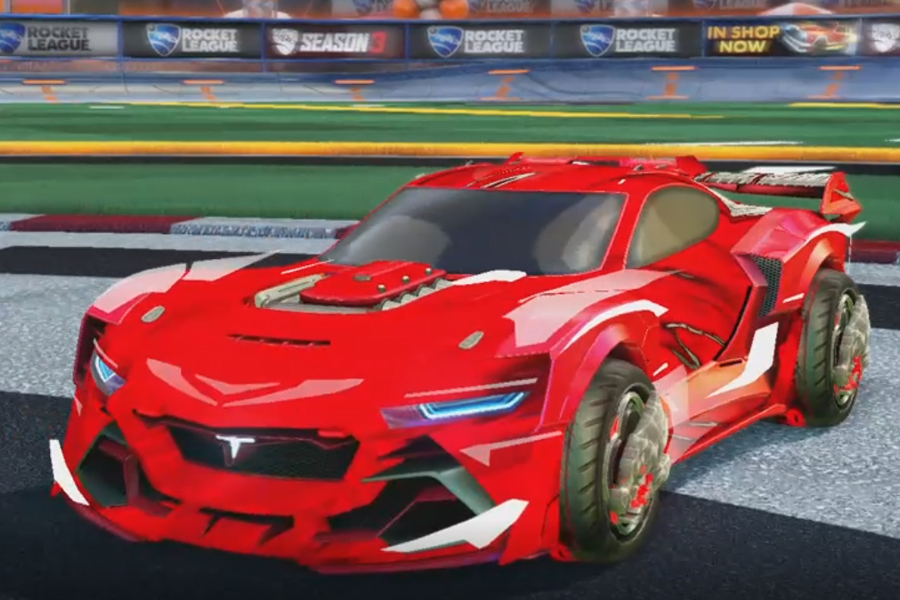 Rocket league Tyranno GXT Crimson design with Draco,Tidal Stream