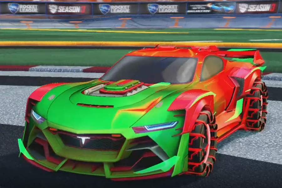 Rocket league Tyranno GXT Crimson design with IO,Mainframe