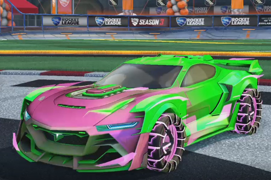 Rocket league Tyranno GXT Forest Green design with IO,Mainframe