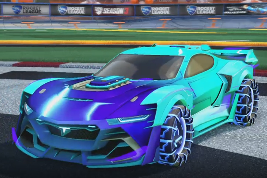 Rocket league Tyranno GXT Sky Blue design with IO,Mainframe