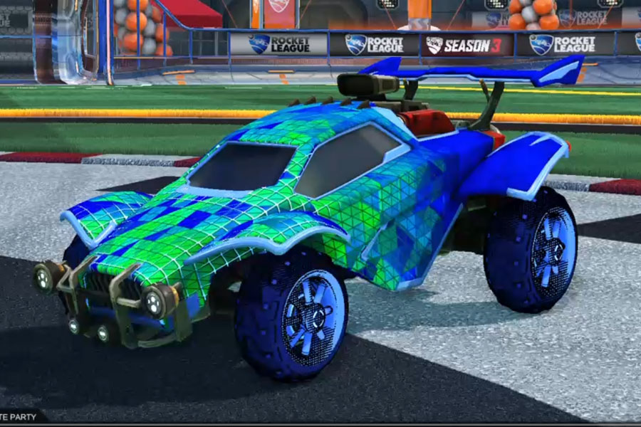 Rocket league Octane Cobalt design with Traction: Hatch,Trigon