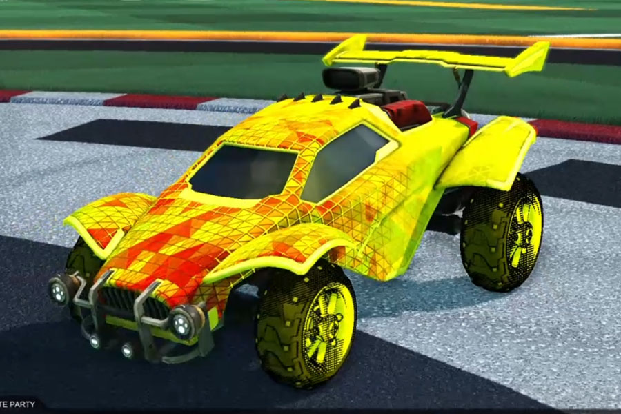 Rocket league Octane Saffron design with Traction: Hatch,Trigon