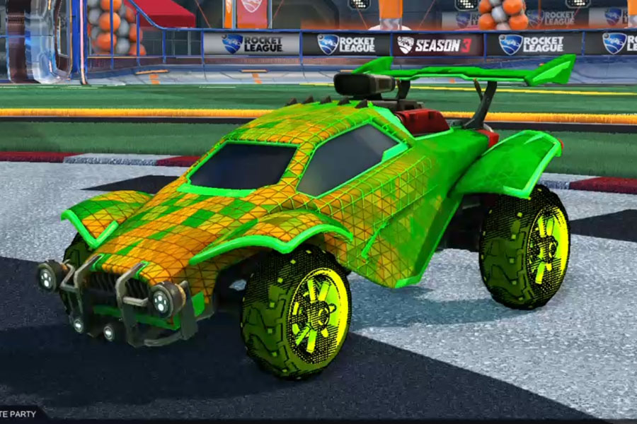 Rocket league Octane Forest Green design with Traction: Hatch,Trigon
