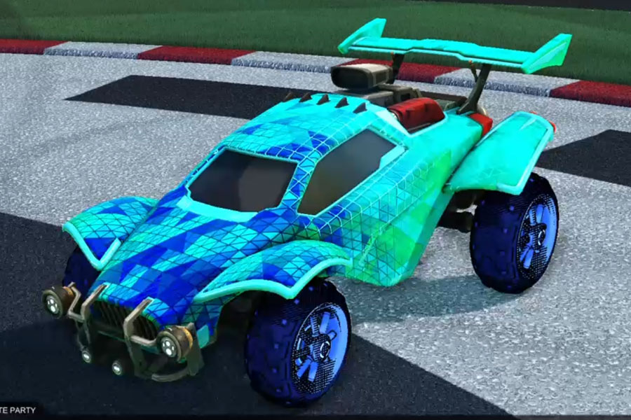 Rocket league Octane Sky Blue design with Traction: Hatch,Trigon