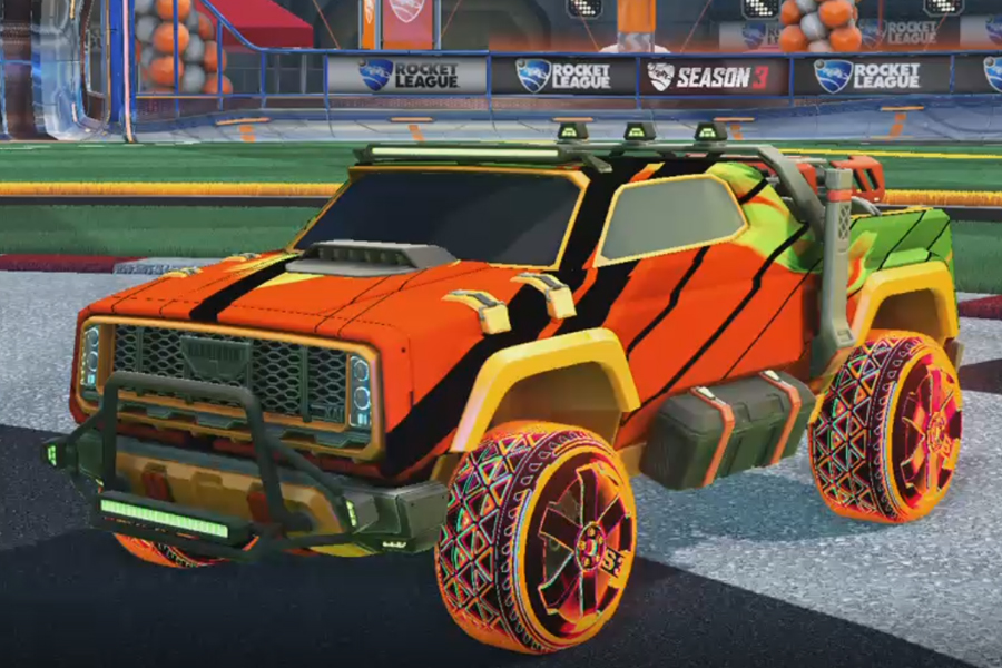 Rocket league Harbinger GXT Orange design with Zadeh S3,Exalter