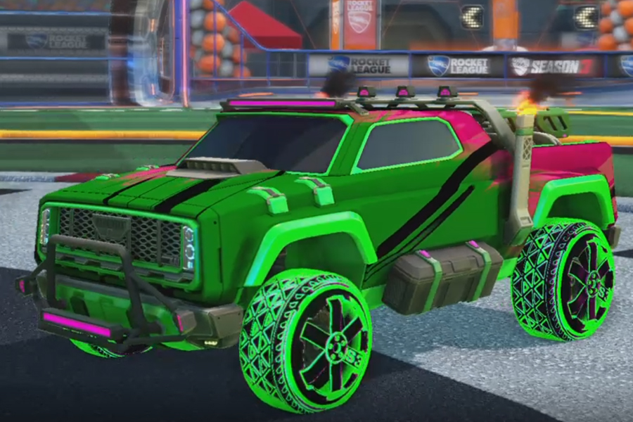 Rocket league Harbinger GXT Forest Green design with Zadeh S3,Exalter