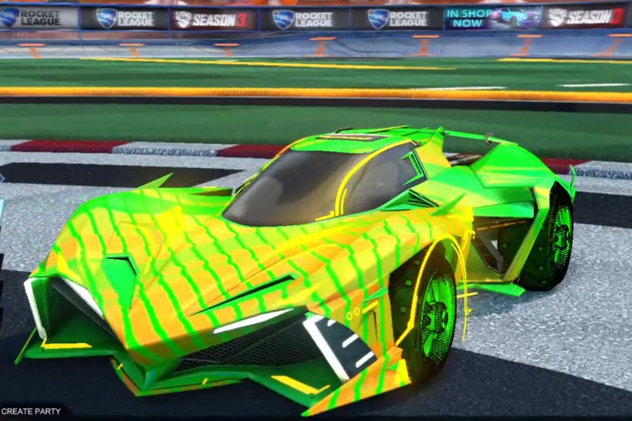 Rocket league Chikara GXT Forest Green design with Traction: Hatch,20XX