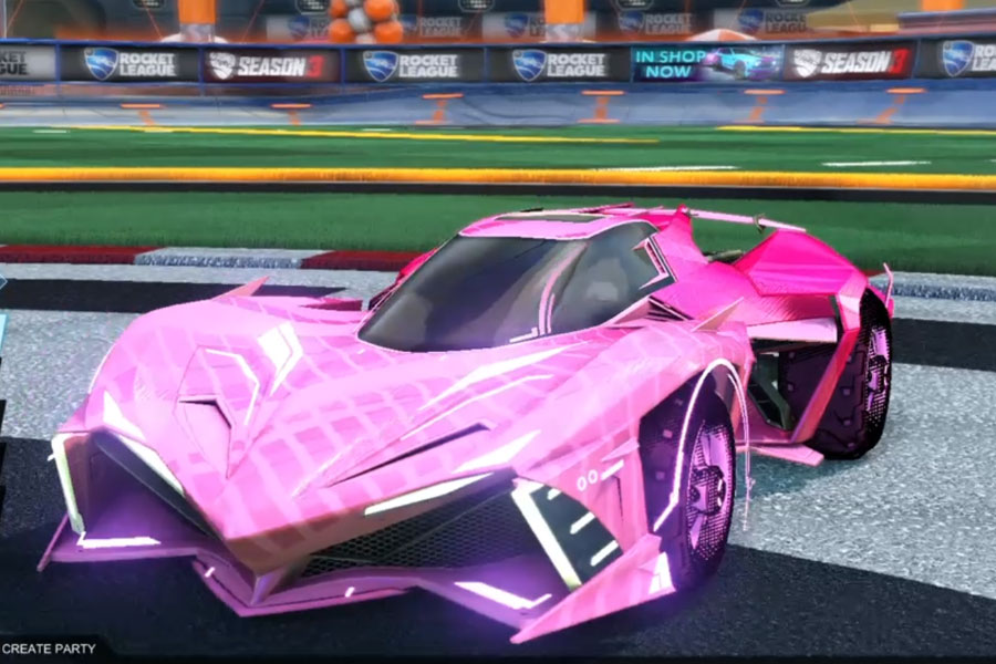 Rocket league Chikara GXT Pink design with Traction: Hatch,20XX