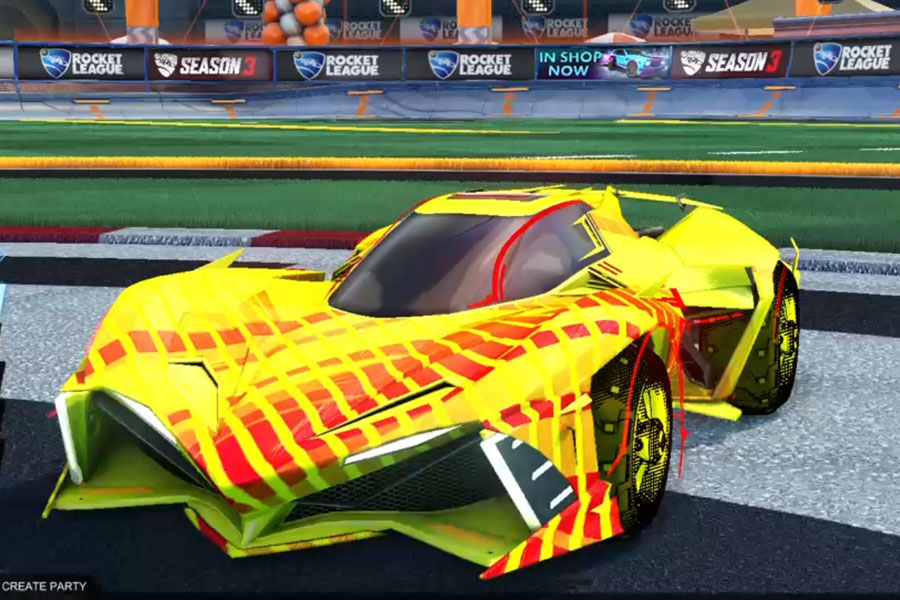 Rocket league Chikara GXT Saffron design with Traction: Hatch,20XX