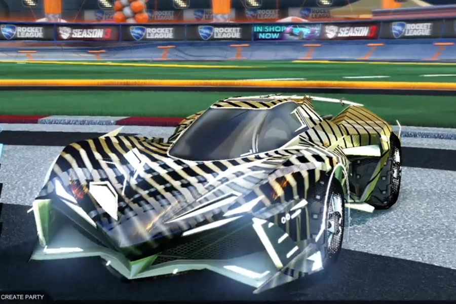 Rocket league Chikara GXT Titanium White design with Traction: Hatch,20XX