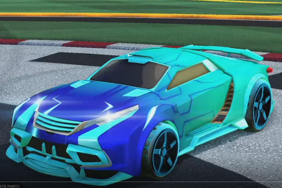 Rocket league Sky Bule Tygris design with Sky Bule Gripstride HX,Sky Bule Mainframe