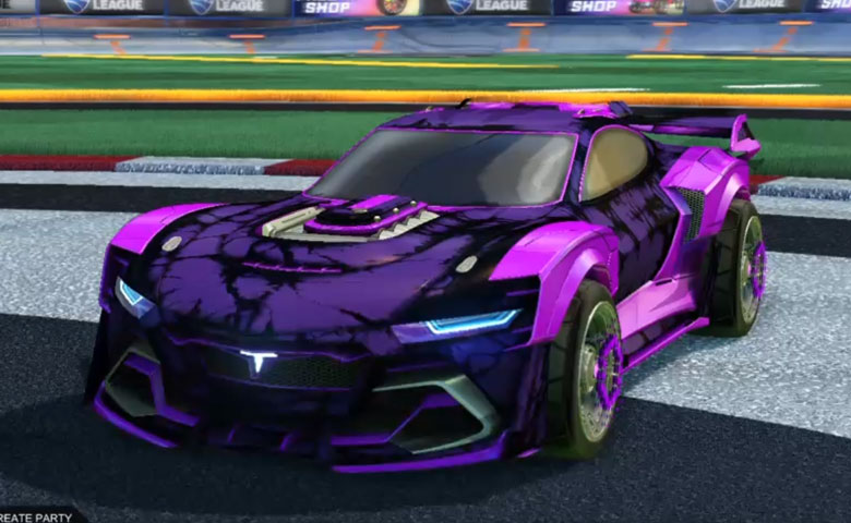 Rocket league Tyranno GXT Purple design with ARA-51,Biomass