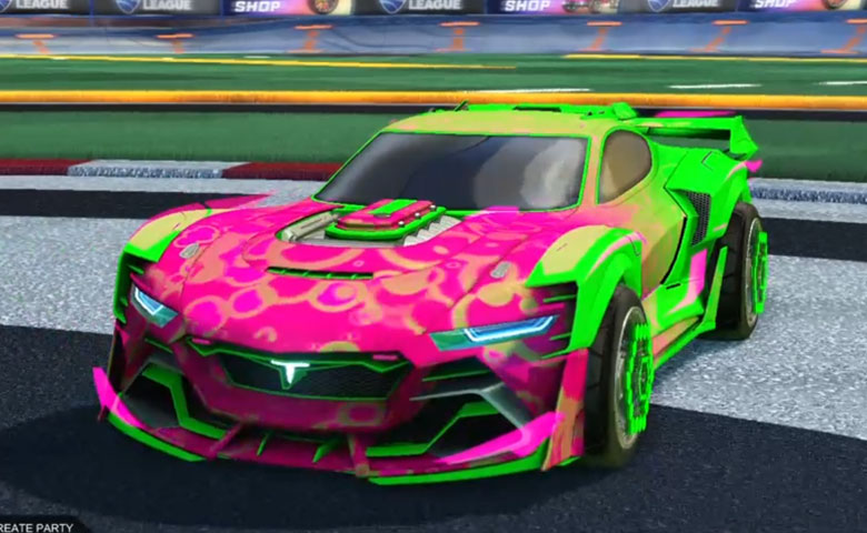 Rocket league Tyranno GXT Forest Green design with ARA-51,Bubbly