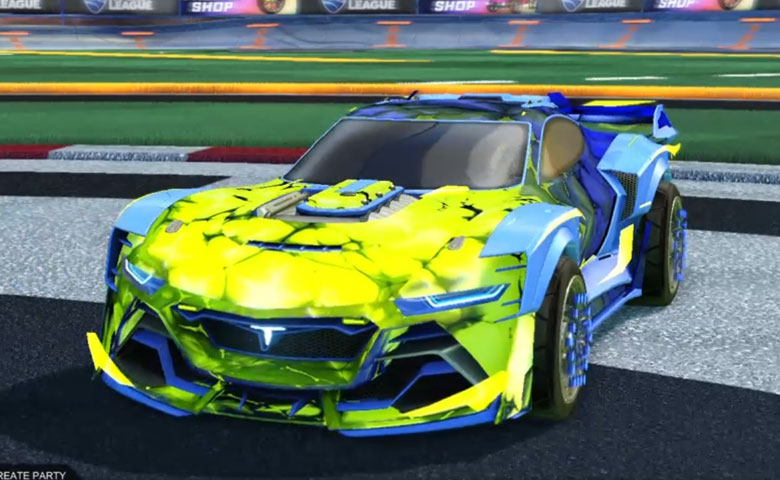 Rocket league Tyranno GXT Cobalt design with ARA-51,Chameleon