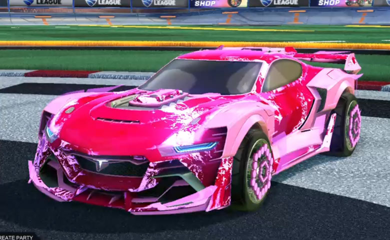 Rocket league Tyranno GXT Pink design with ARA-51,Fire God