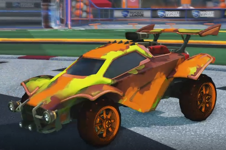 Rocket league Octane Burnt Sienna design with Traction: Hatch,Smokescreen