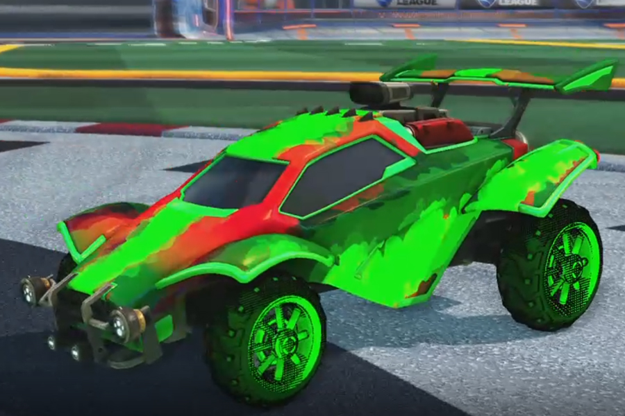 Rocket league Octane Forest Green design with Traction: Hatch,Smokescreen