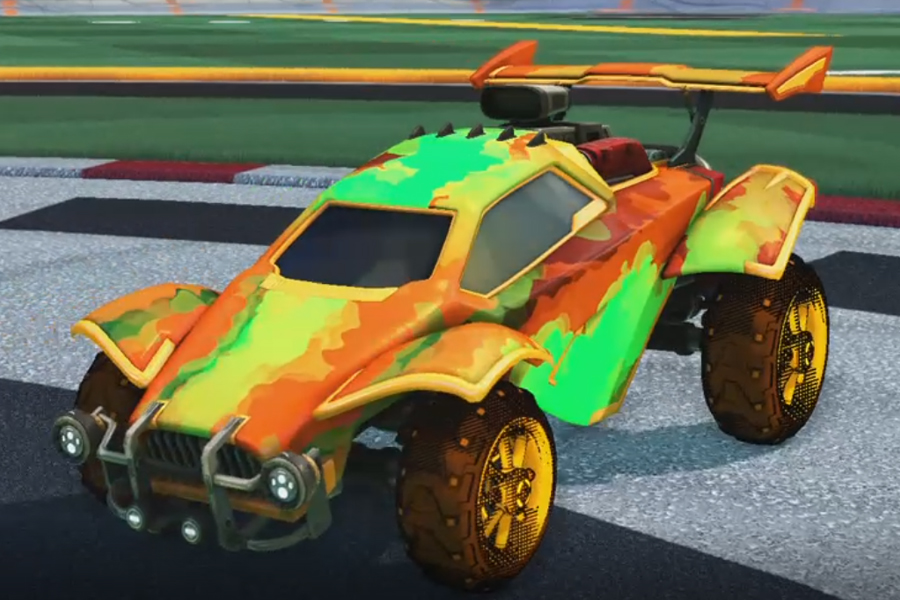 Rocket league Octane Orange design with Traction: Hatch,Smokescreen