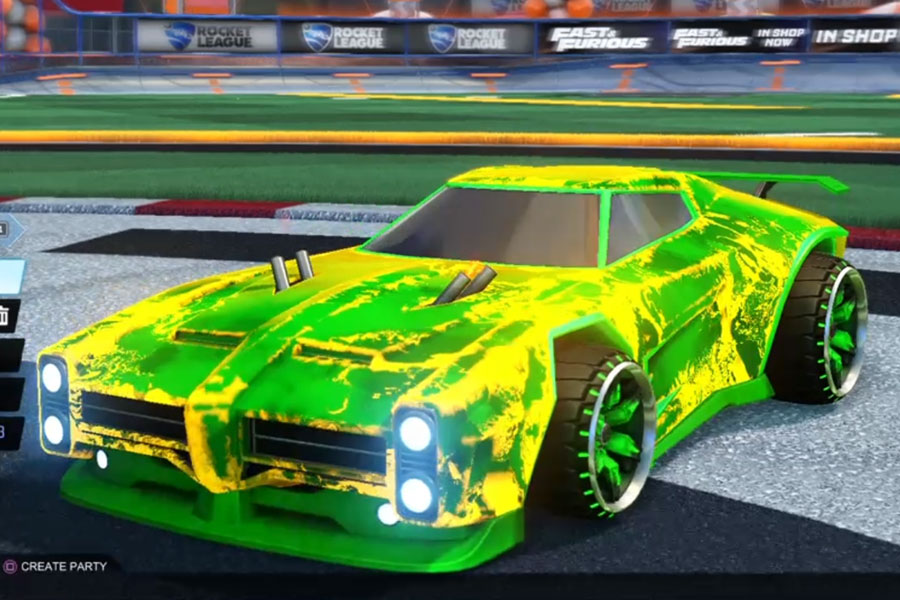 Rocket league Dominus Forest Green design with Maxle-PA,Fire God