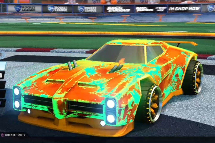 Rocket league Dominus Orange design with Maxle-PA,Fire God