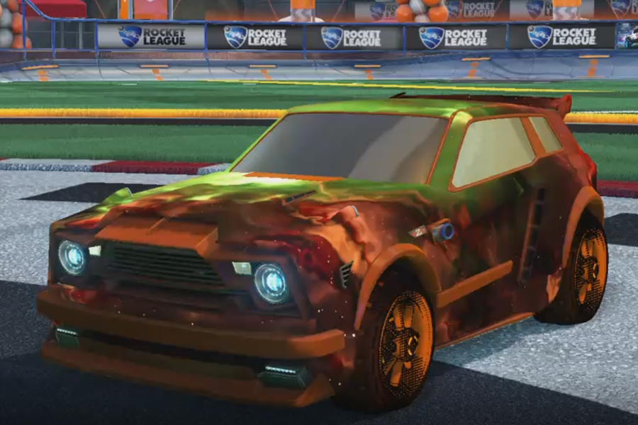 Rocket league Fennec Burnt Sienna design with Traction: Hatch,Interstellar