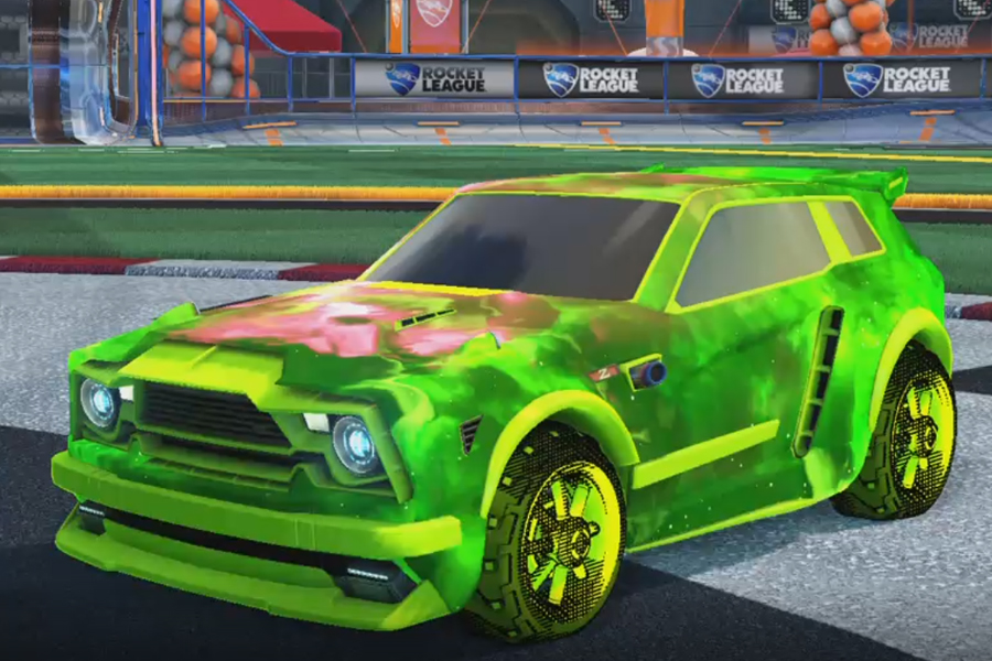 Rocket league Fennec Lime design with Traction: Hatch,Interstellar