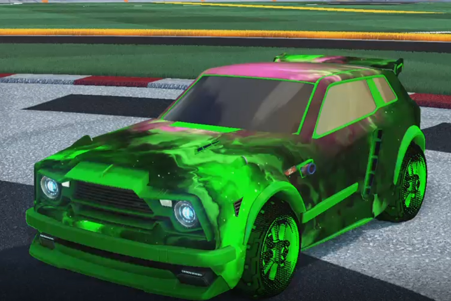 Rocket league Fennec Forest Green design with Traction: Hatch,Interstellar