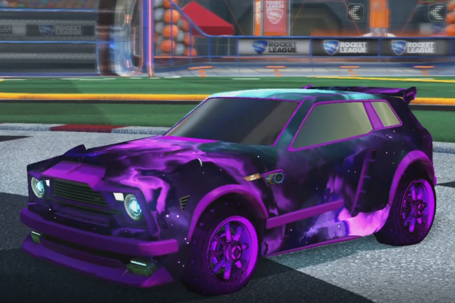 Rocket league Fennec Purple design with Traction: Hatch,Interstellar