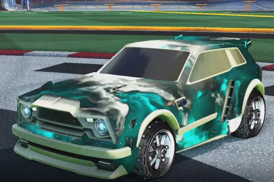 Rocket league Fennec Titanium White design with Traction: Hatch,Interstellar