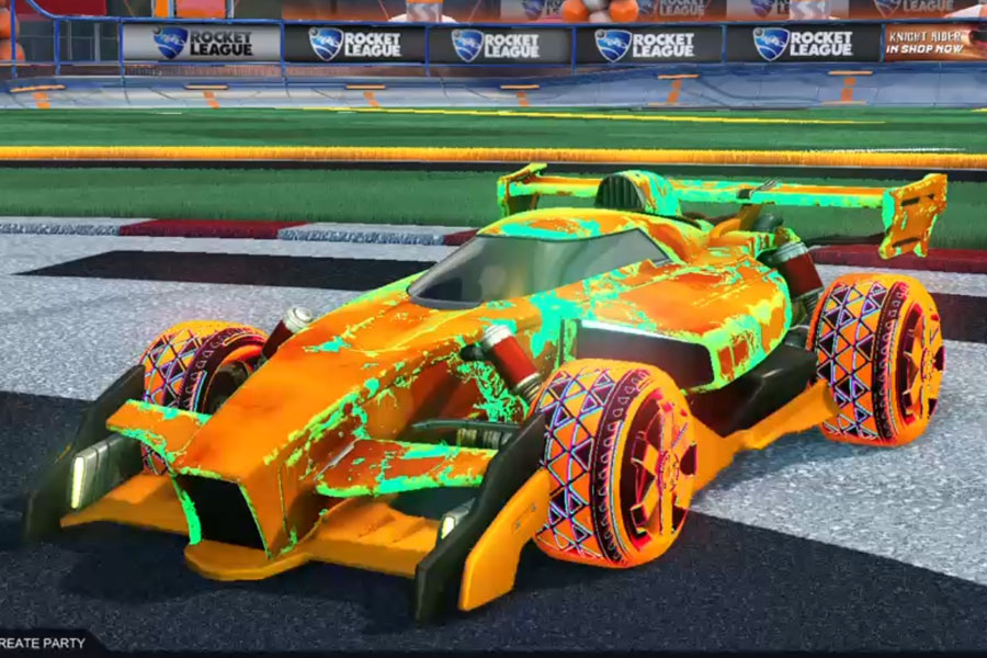 Rocket league Animus GP Orange design with Zadeh S3: Inverted,Fire God