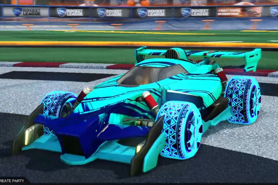 Rocket league Animus GP Sky Blue design with Zadeh S3: Inverted,Slipstream
