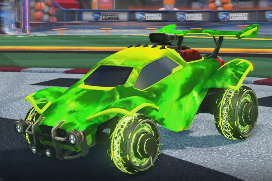 Rocket league Octane Lime design with Capacitor IV,Interstellar