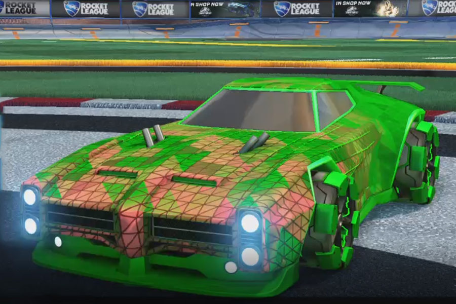 Rocket league Dominus Forest Green design with Clodhopper,Trigon