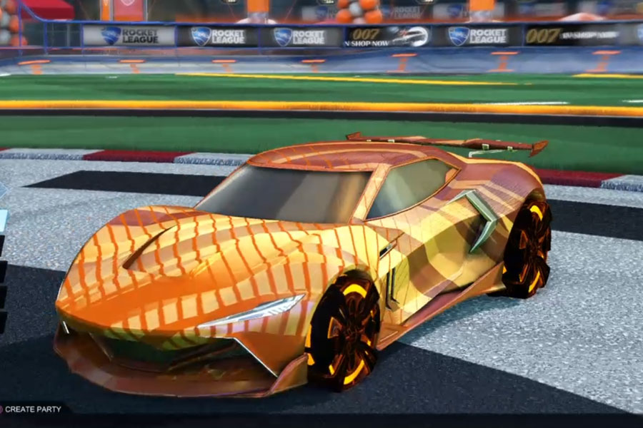 Rocket league Peregrine TT Burnt Sienna design with Automaton,20XX