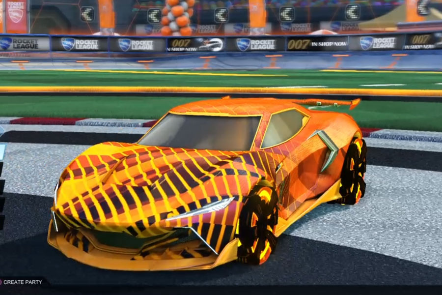 Rocket league Peregrine TT Orange design with Automaton,20XX