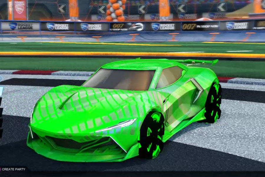 Rocket league Peregrine TT Forest Green design with Automaton,20XX