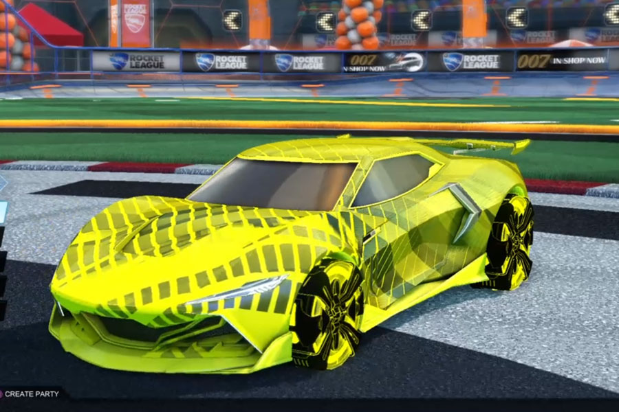 Rocket league Peregrine TT Saffron design with Automaton,20XX