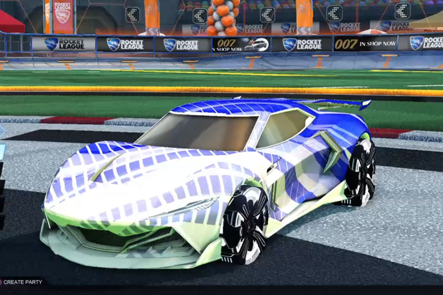 Rocket league Peregrine TT Titanium White design with Automaton,20XX