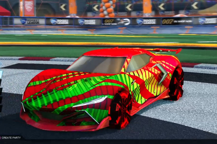 Rocket league Peregrine TT Crimson design with Automaton,20XX